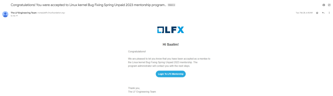 LFX Mentorship for Linux Kernel Bug Fixing